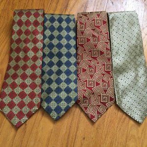 Mens Neck Tie - Wide - Paul Fredrick - Lot of 4 - Silk